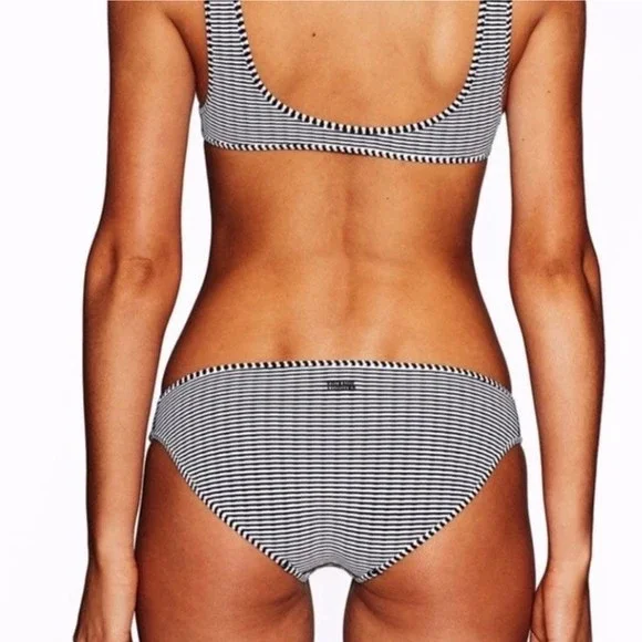Triangl Valentine Black and White Striped Neoprene Bikini Bottom Size XL - Picture 2 of 7